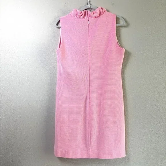 Lilly Pulitzer Tisbury Sleeveless Shift Dress Size L Pink Stripe V Neck Preppy - Picture 3 of 10